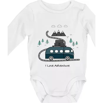Cesta přírodou I love Adventure - Body kojenecké s dlouhým rukávem - Dlouhý r. do 3 měs ( Bílá )