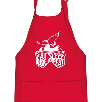 Kuchyňská zástěra Eat sleep ride repeat - hory - Dětská zástěra na vaření - Univerzální velikost ( Červená )