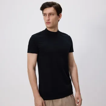 Pánské tričko Reserved - Bavlněné tričko slim fit - černý - 377EX-99X - 377EX-99X-M