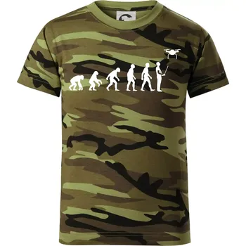 Chlapecké oblečení Dron evoluce - Dětské maskáčové triko - 104-110cm / 3-4 roky ( Zelený maskáč )