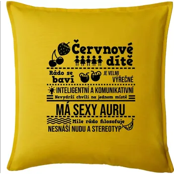 Polštář Narozeniny červen - Polštář 50x50 - 50x50 - Pouze potah ( Žlutá )