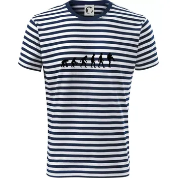 Pánské tričko Evoluce baseball nadhazovač - Triko na vodu - S ( Prouhovaná )