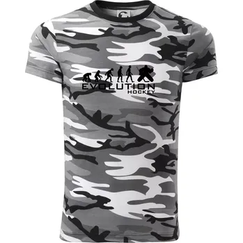 Pánské tričko Evoluce Hockey brankář - Army CAMOUFLAGE - M ( Šedý maskáč )