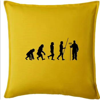 Polštář Evoluce malíř pokojů - Polštář 50x50 - 50x50 - Pouze potah ( Žlutá )