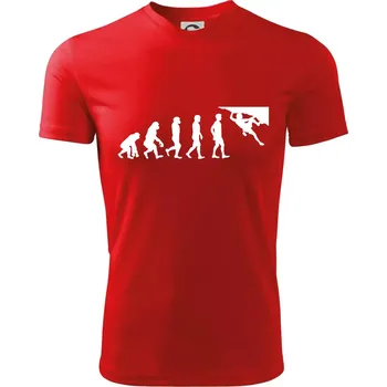 Chlapecké tričko Evoluce bouldering - Dětské triko sportovní (dresovina) - 134 cm/8 let ( Červená )