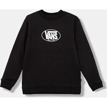 Chlapecká mikina Dětská mikina Vans Classic Oval Crew černá barva, s potiskem, VN000PWVBLK1 99X, vel. 129-139.5