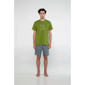 Pánské pyžamo Vamp - Pyžamo s krátkými rukávy 20692 - Vamp green grass xl