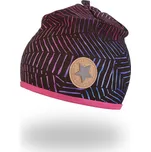 LITTLE ANGEL Čepice podšitá Outlast® 1 | 36-38 cm fialovočerný vzor/tm.růžová