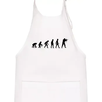 Kuchyňská zástěra Evoluce vojáka - stojící - Dětská zástěra na vaření - Univerzální velikost ( Bílá )