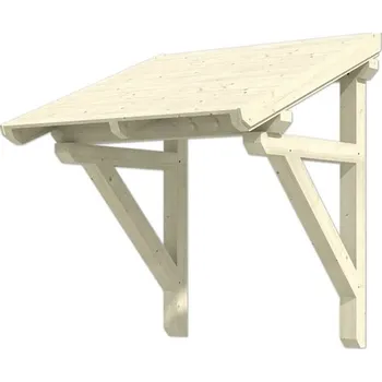 Stříška nad vchodové dveře Vchodová stříška Skanholz Potsdam 1, 176x156 cm přírodní