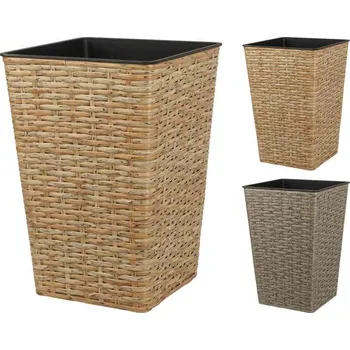 Květináč PROGARDEN Květináč čtvercový 24 x 35 cm polyratan hnědá KO-VM3000080hned