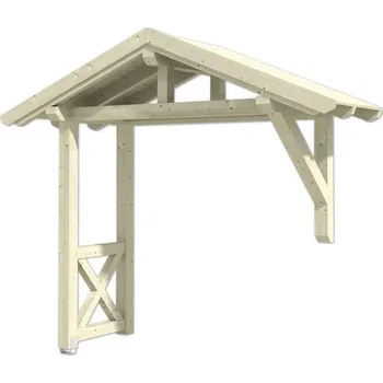 Stříška nad vchodové dveře Vchodová stříška Skanholz Stralsund 3, 289x116 cm přírodní