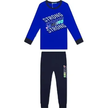 Chlapecké pyžamo BAVLNĚNÉ CHLAPECKÉ PYŽAMO KUGO STRONG NOVINKA Barva: Modrá, Velikost: 140