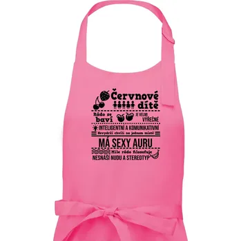 Kuchyňská zástěra Narozeniny červen - Dámská zástěra na vaření - Univerzální velikost ( Růžová )