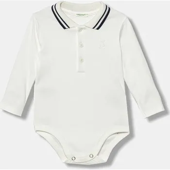 Kojenecký body Bavlněné kojenecké body United Colors of Benetton 3CDIAB00F.W.Reprop.9BYA bílá 00X, vel. 56