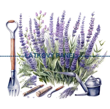 Látkový panel - Levandule - LE-64 Velikost: 30x30cm, Materiál: Bavlna