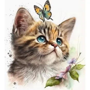 Látkový panel - Kočka - KČ-141 Velikost: 30x30cm, Materiál: Bavlna