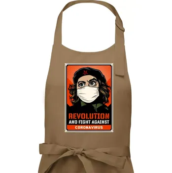Kuchyňská zástěra Corona Revolution & Fight - Dámská zástěra na vaření - Univerzální velikost ( Cappuccino )