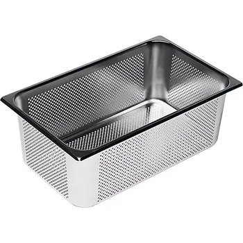 Dóza na potraviny Nerezová gastronádoba Rieber GN 1/1, děrovaná, 53x32,5 cm, výška 5,5 cm