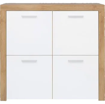 Komoda Komoda Balder - Black Red White - BRW Dub Riviera / Bílý Lesk 104x99 cm