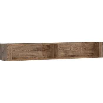 police Dlouhá závěsná police do obývacího pokoje Torin - Black Red White - BRW Dub Ribbeck / Hnědá 180x26.5 cm