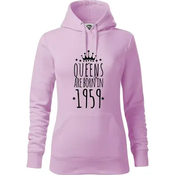 Dámská mikina Queens are born in 1959 - Mikina dámská Cape s kapucí - XS ( Orchid )