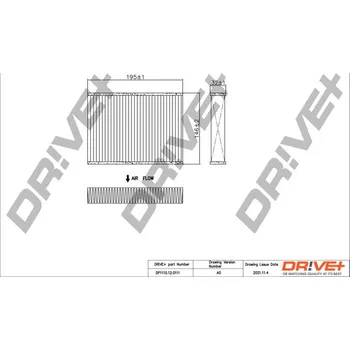 Kabinový filtr Filtr vzduchu v interiéru Dr!ve+ DP1110.12.0111
