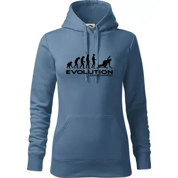 Dámská mikina Evoluce longboard - Mikina dámská Cape s kapucí - M ( Denim )