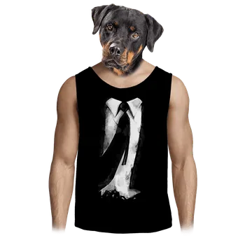 Pánské tílko Bastard Oblek a kravata pánské tílko Black