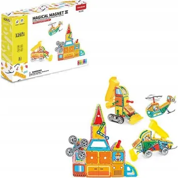 ostatní stavebnice Stavebnice Xinbida Magnetická stavebnice Sada těžkého vybavení 126 dílků - Magický magnet II 126