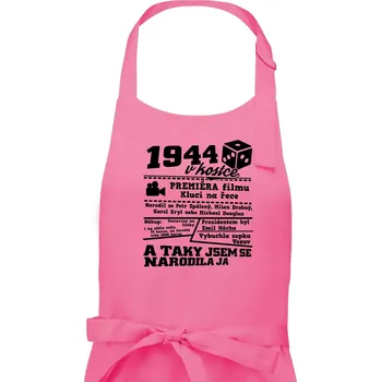 Kuchyňská zástěra 1944 v kostce - Dámská zástěra na vaření - Univerzální velikost ( Růžová )