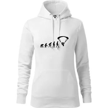 Dámská mikina Evoluce paramotor - Mikina dámská Cape s kapucí - S ( Bílá )