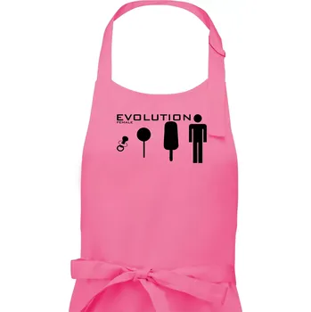 Kuchyňská zástěra Evoluce ženy - Dámská zástěra na vaření - Univerzální velikost ( Růžová )