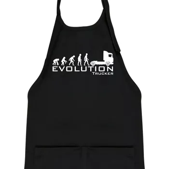 Kuchyňská zástěra Evoluce trucker - Dětská zástěra na vaření - Univerzální velikost ( Černá )