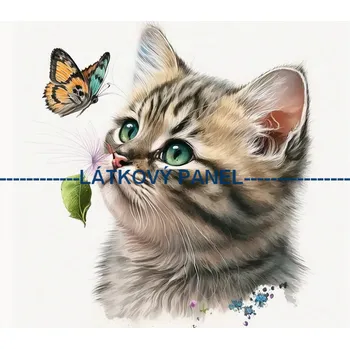 Látkový panel - Kočka - KČ-138 Velikost: 15x15cm, Materiál: Úplet