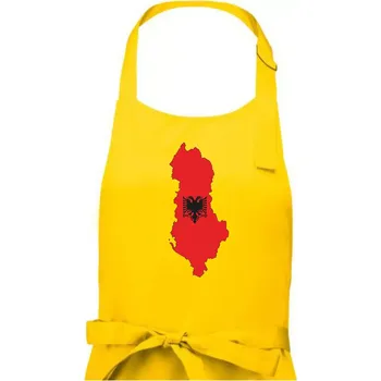 Kuchyňská zástěra Albánie mapa a znak - Dámská zástěra na vaření - Univerzální velikost ( Žlutá )
