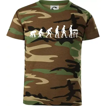 Chlapecké oblečení Evoluce akvaristika - Dětské maskáčové triko - 146 cm/10 let ( Hnědý maskáč )