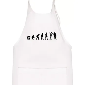 Kuchyňská zástěra Evoluce dřevorubec - sekera - Dětská zástěra na vaření - Univerzální velikost ( Bílá )