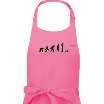 Kuchyňská zástěra Jezevčík Evoluce žena - Dámská zástěra na vaření - Univerzální velikost ( Růžová )