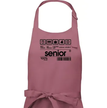 Kuchyňská zástěra Čárový kód senior - Pánská zástěra na vaření - Univerzální velikost ( Starorůžová )