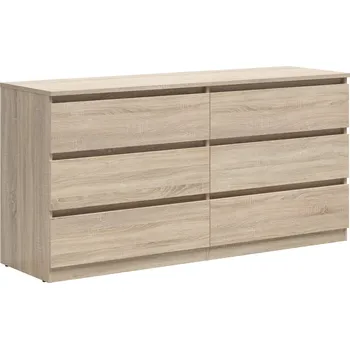 Komoda Komoda Tetrix - Black Red White - BRW Dub Sonoma 150x75,5 cm