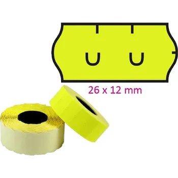 Samolepící etiketa UNI - cenové etikety 26 × 12 mm, 1500 etiket, žluté