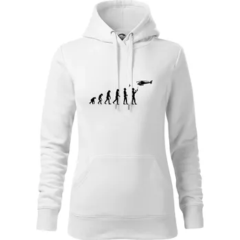 Dámská mikina Evoluce modeláře - Mikina dámská Cape s kapucí - XS ( Bílá )