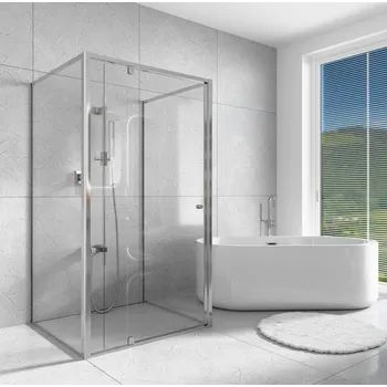 Třístěnný sprchový kout Style U3 80x100x80 L/P varianta včetně sprchové vaničky z litého mramoru