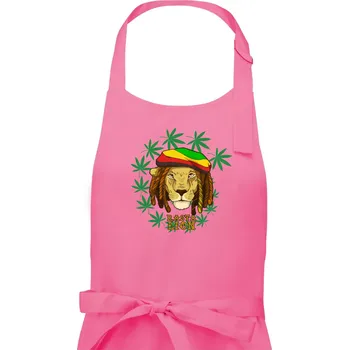 Kuchyňská zástěra Rasta Lion - Pánská zástěra na vaření - Univerzální velikost ( Růžová )