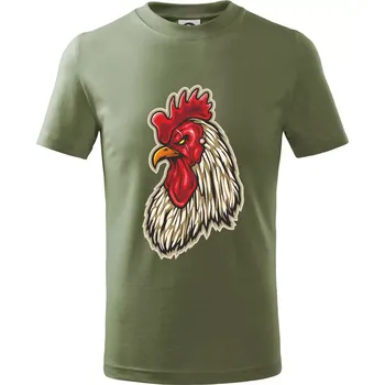 Kohout naštvaný - Tričko dětské bavlněné - 134 cm/8 let ( Khaki )