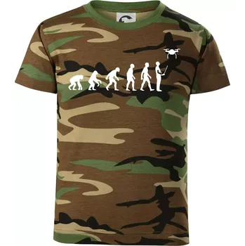 Chlapecké tričko Dron evoluce - Dětské maskáčové triko - 146 cm/10 let ( Hnědý maskáč )