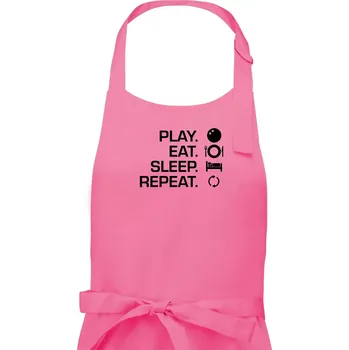 Kuchyňská zástěra Play eat sleep squash - Dámská zástěra na vaření - Univerzální velikost ( Růžová )