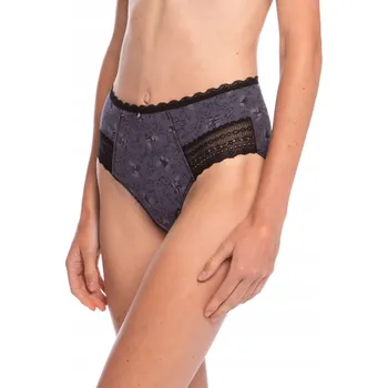 Kalhotky Dámské midi Kalhotky L-1530MD s vysokou bavlna a krajkou, 2 ks, XXL, vícebarevné