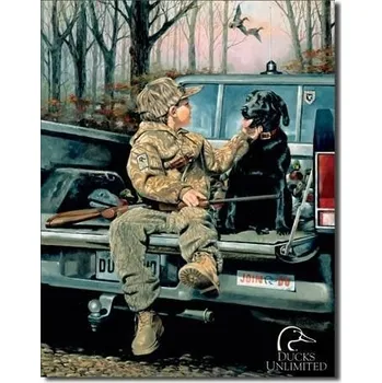 Obraz Kovová cedule Lov kachen